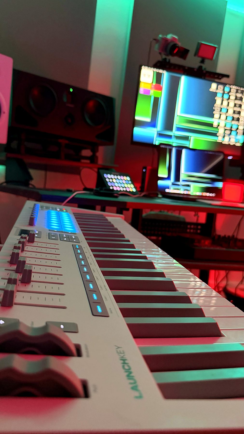 MIDI keyboard and production setup